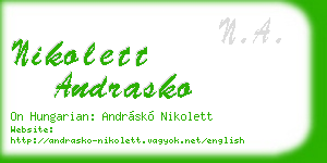 nikolett andrasko business card