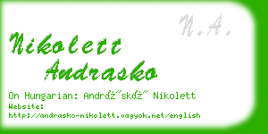 nikolett andrasko business card